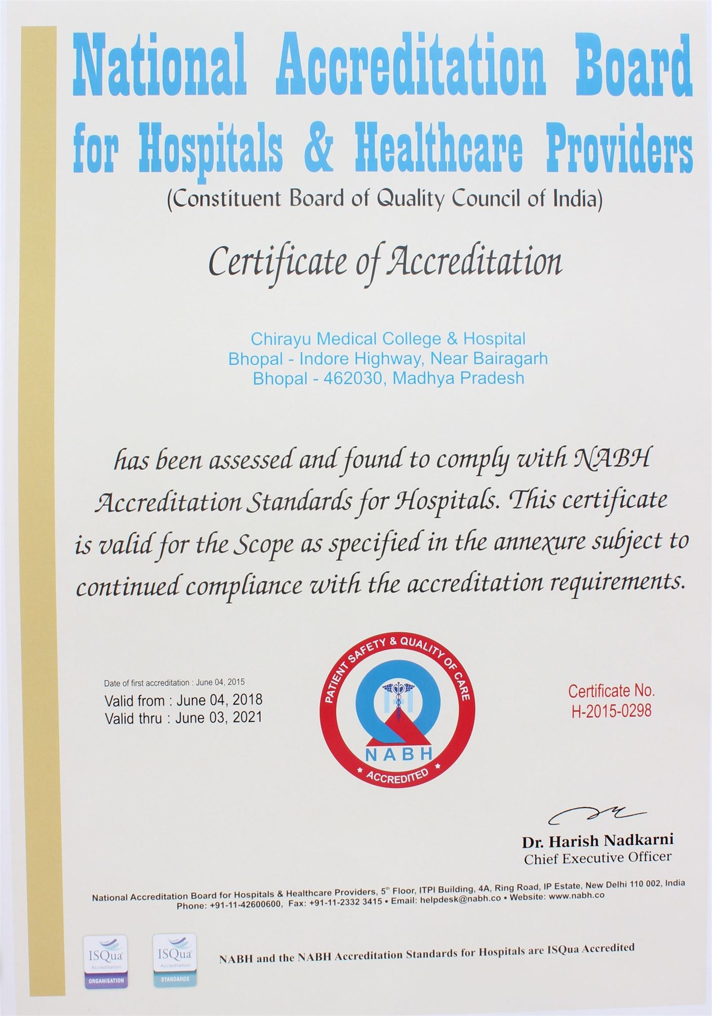 2018 – NABH Certifications